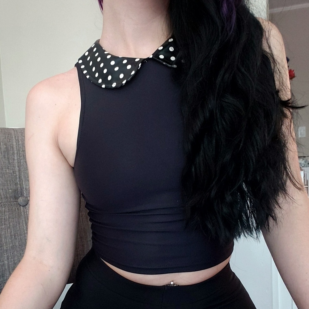 BLACKMILK polka party collar top